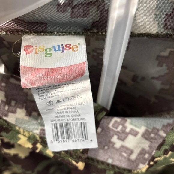Disguise Kids Soldier Army Camo Halloween Costume Outfit Top Pants Set Sz S(4-6) - Picture 12 of 12